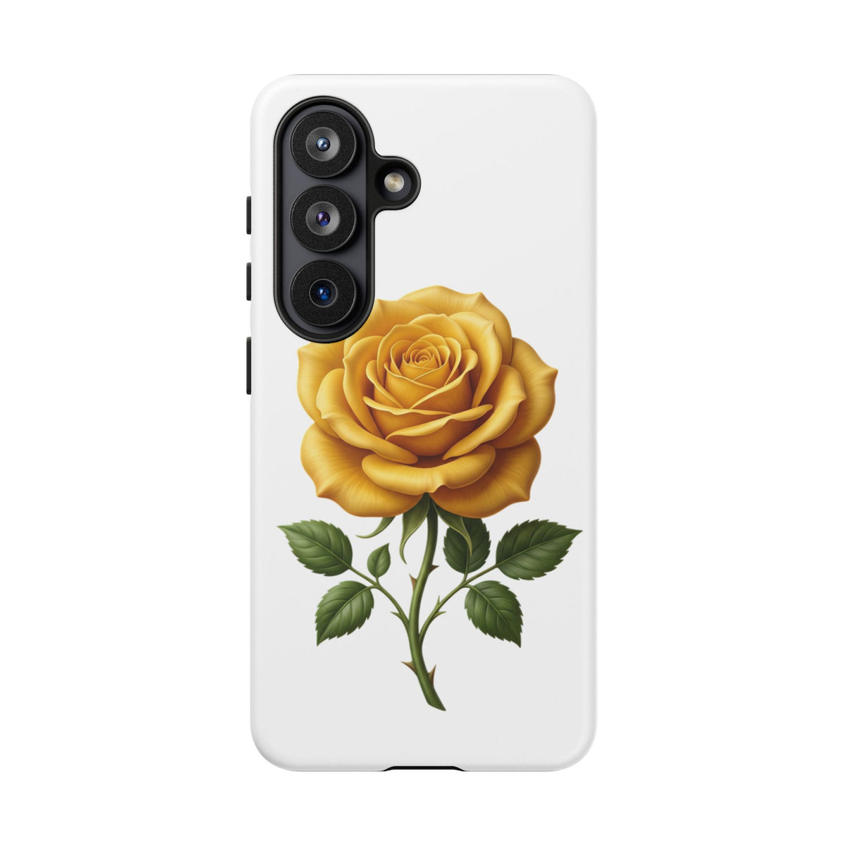 Yellow Rose Phone Case — Vintage Floral Tough Protective Cover