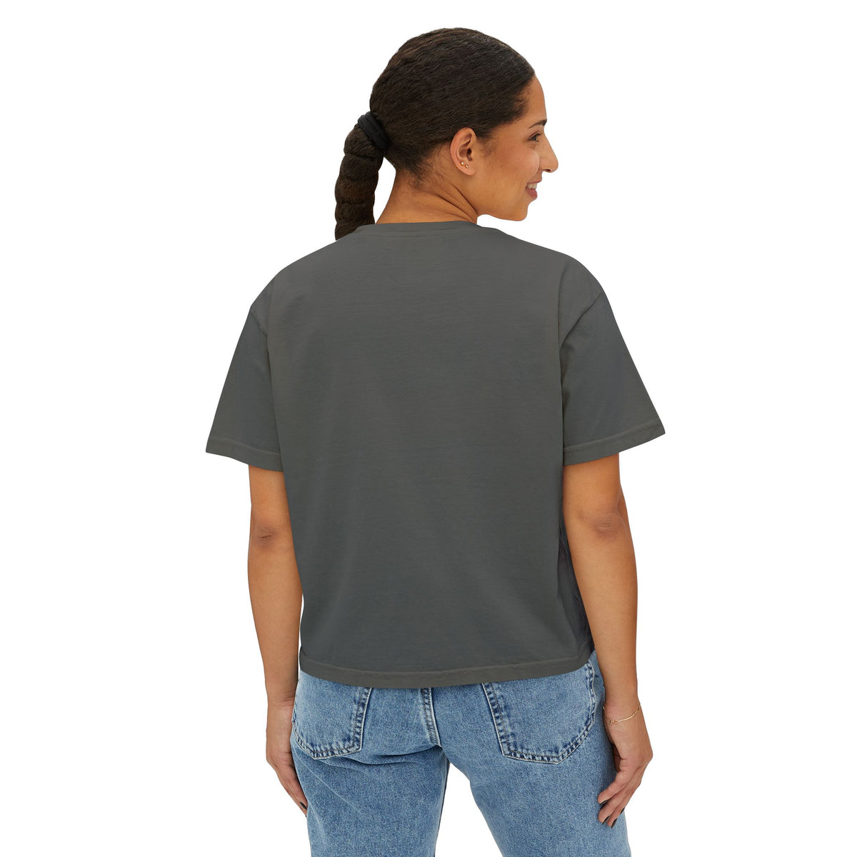 Starburst Floral Boxy Tee — Women's Boho Graphic Crop T-Shirt
