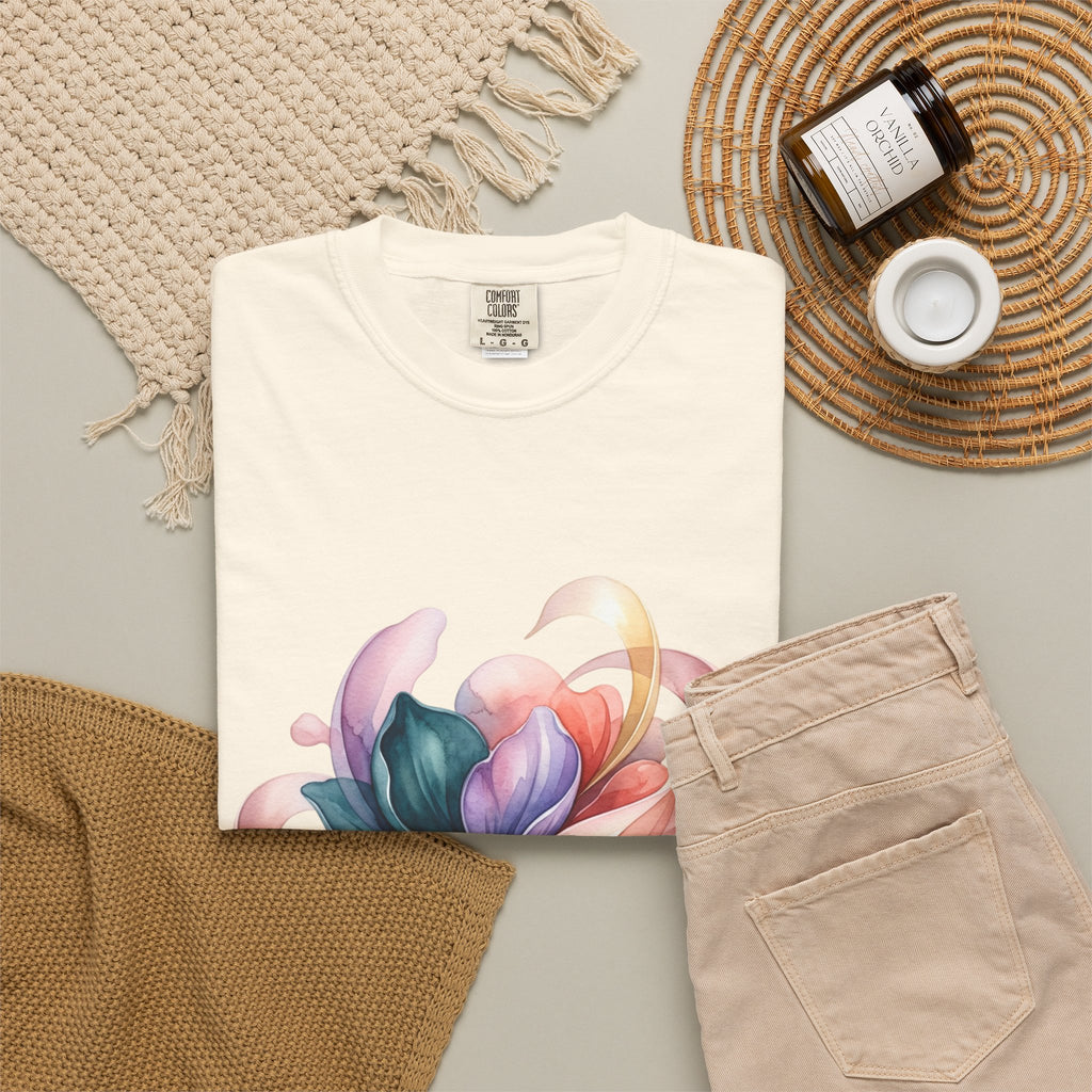 T-Shirt — Colorful Abstract Floral Swirl Graphic Tee