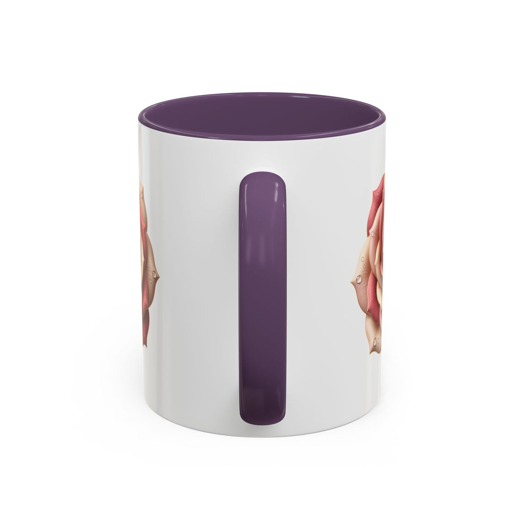 Rose Waterdrop Accent Coffee Mug — Floral 11/15oz