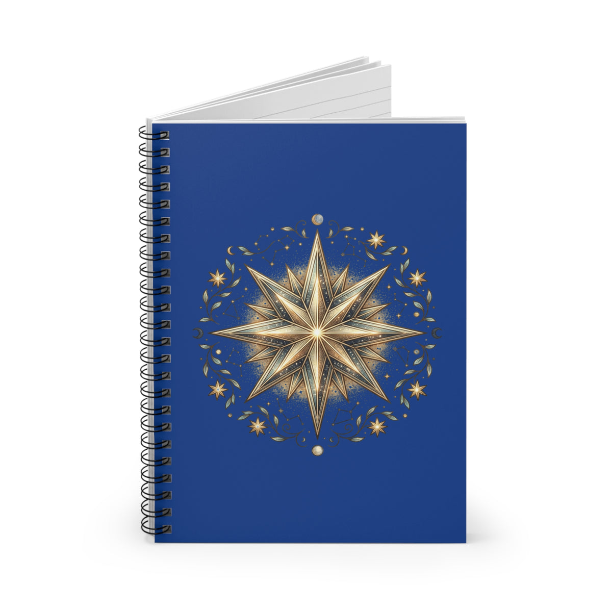 Star Print Spiral Notebook - Ruled Line- Navy
