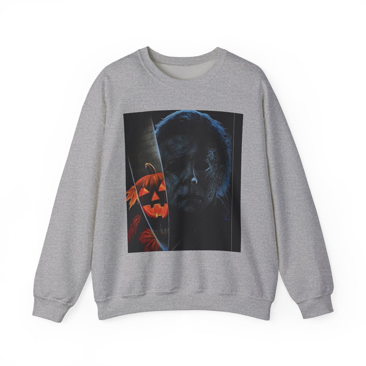 Halloween Thriller Crewneck Sweatshirt — Michael Myers & Jack-O'-Lantern Graphic