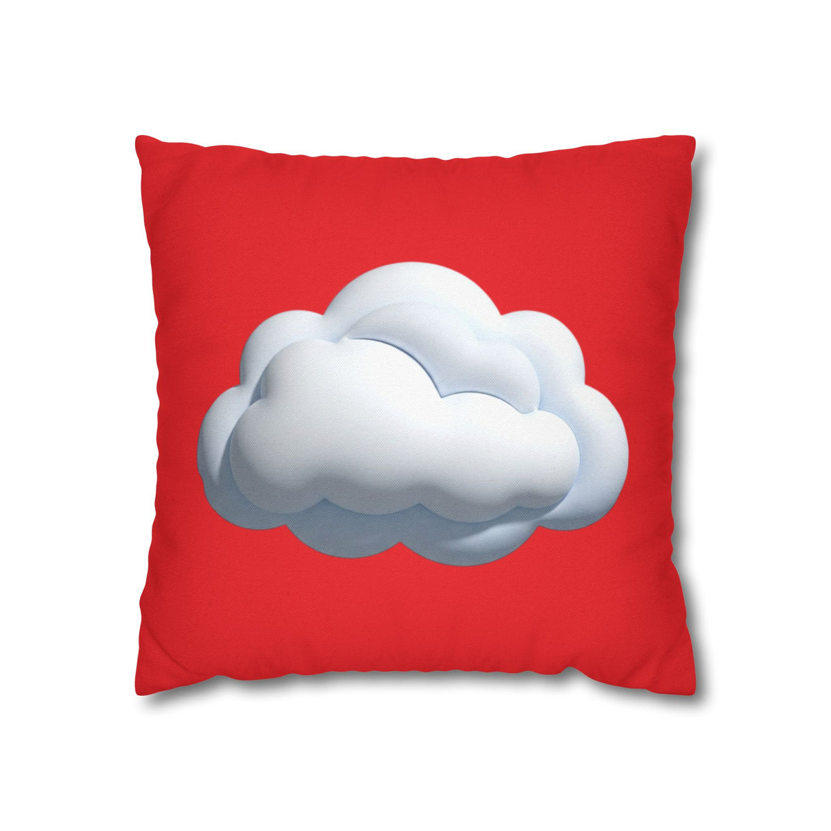 Cloud Graphic Red Pillowcase — Red Cute Cloud Decor