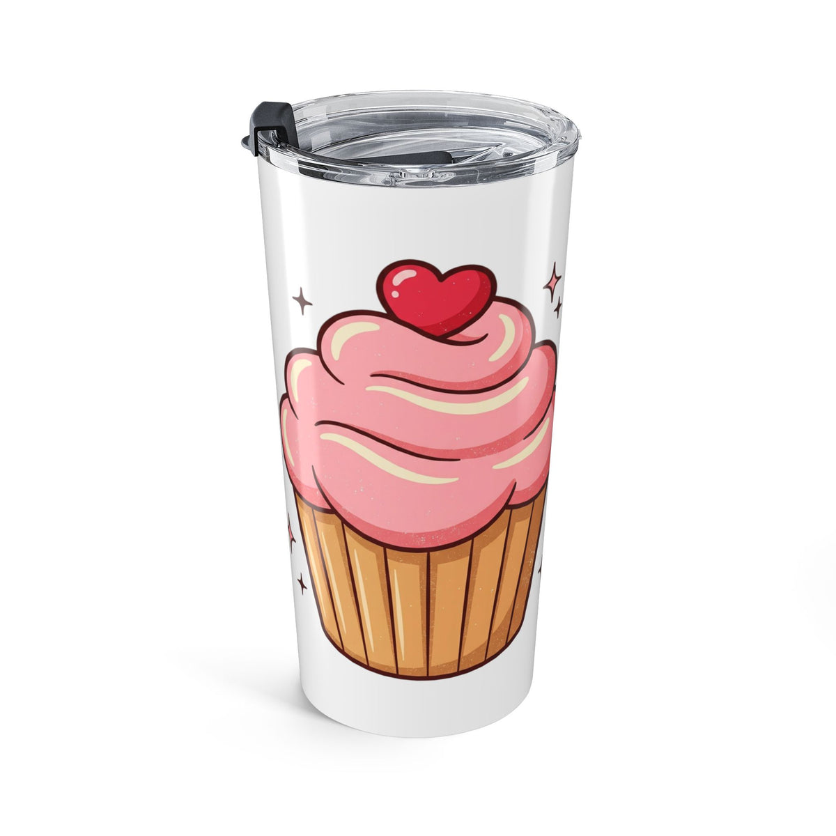 Pink Cupcake Tumbler 20oz- White