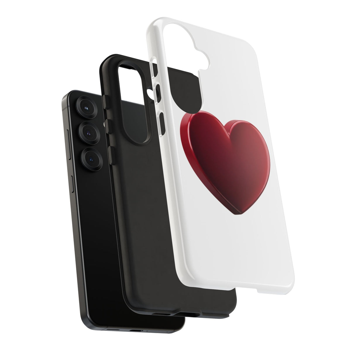Heart Tough Phone Case - Red 3D Heart Protective Phone Case