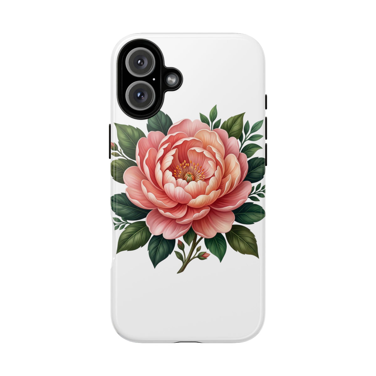 Floral Peony Tough Phone Case — Protective Botanical iPhone Cover