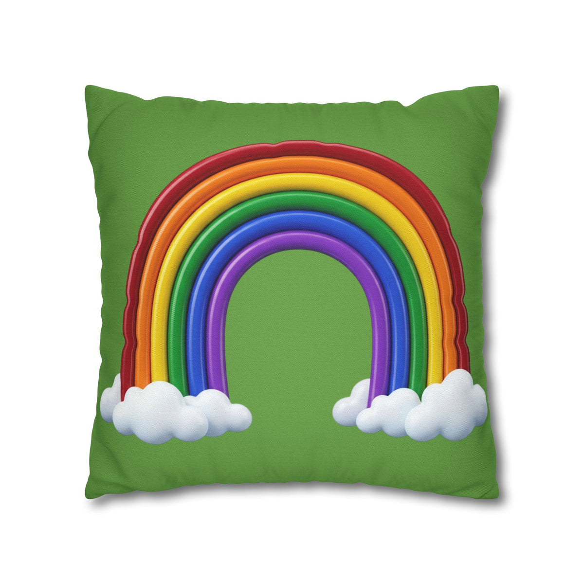 Rainbow Light Green Spun Polyester Square Pillowcase