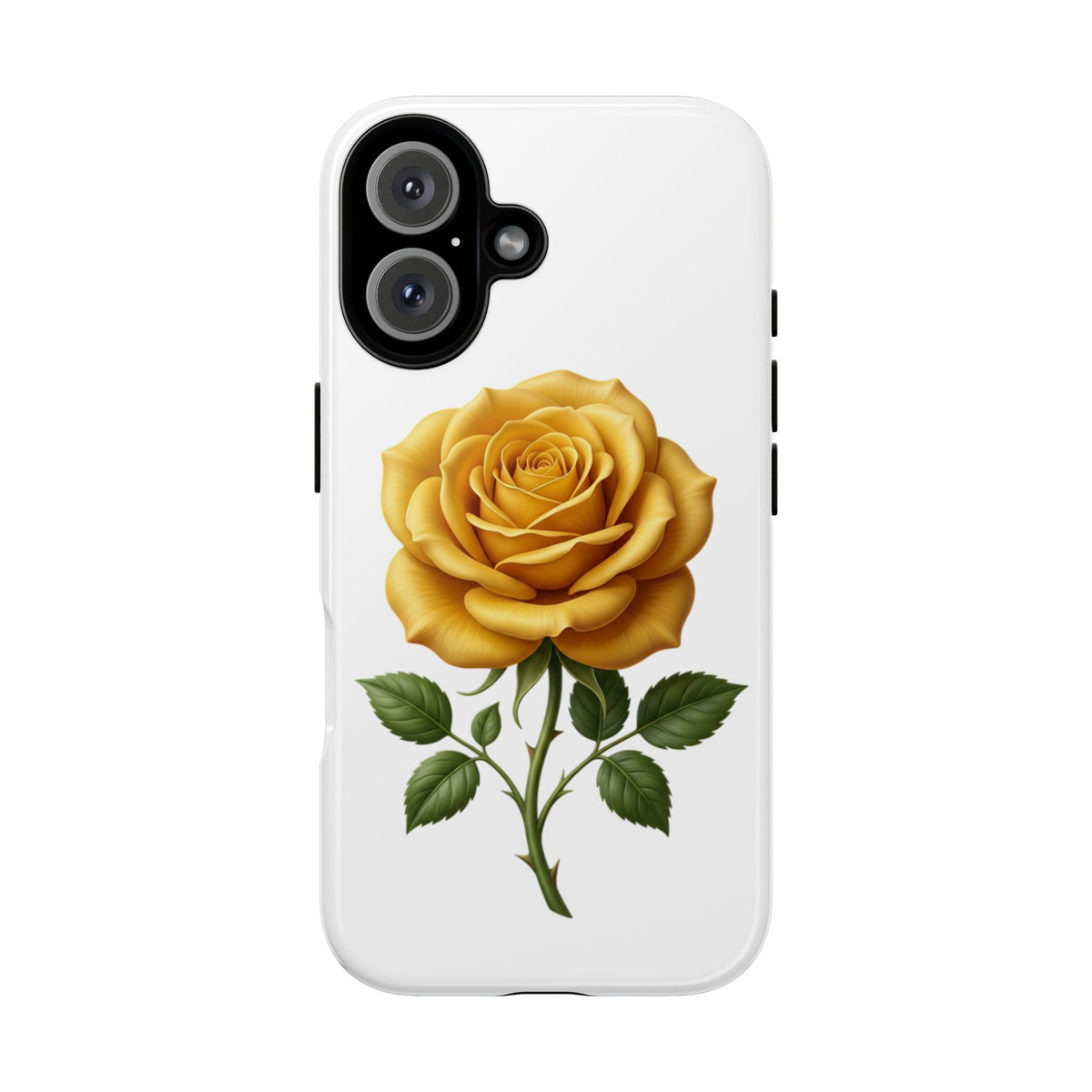 Yellow Rose Phone Case — Vintage Floral Tough Protective Cover