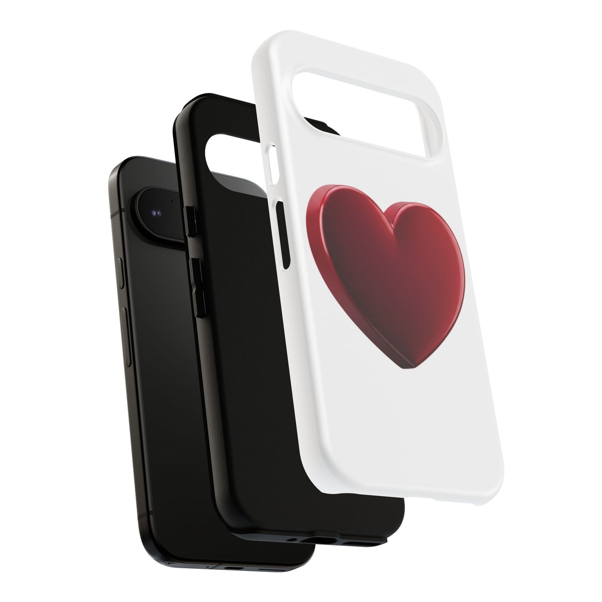 Heart Tough Phone Case - Red 3D Heart Protective Phone Case