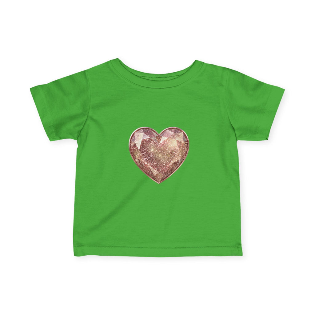 Infant Tee — Rose Gold Glitter Heart Baby T‑Shirt