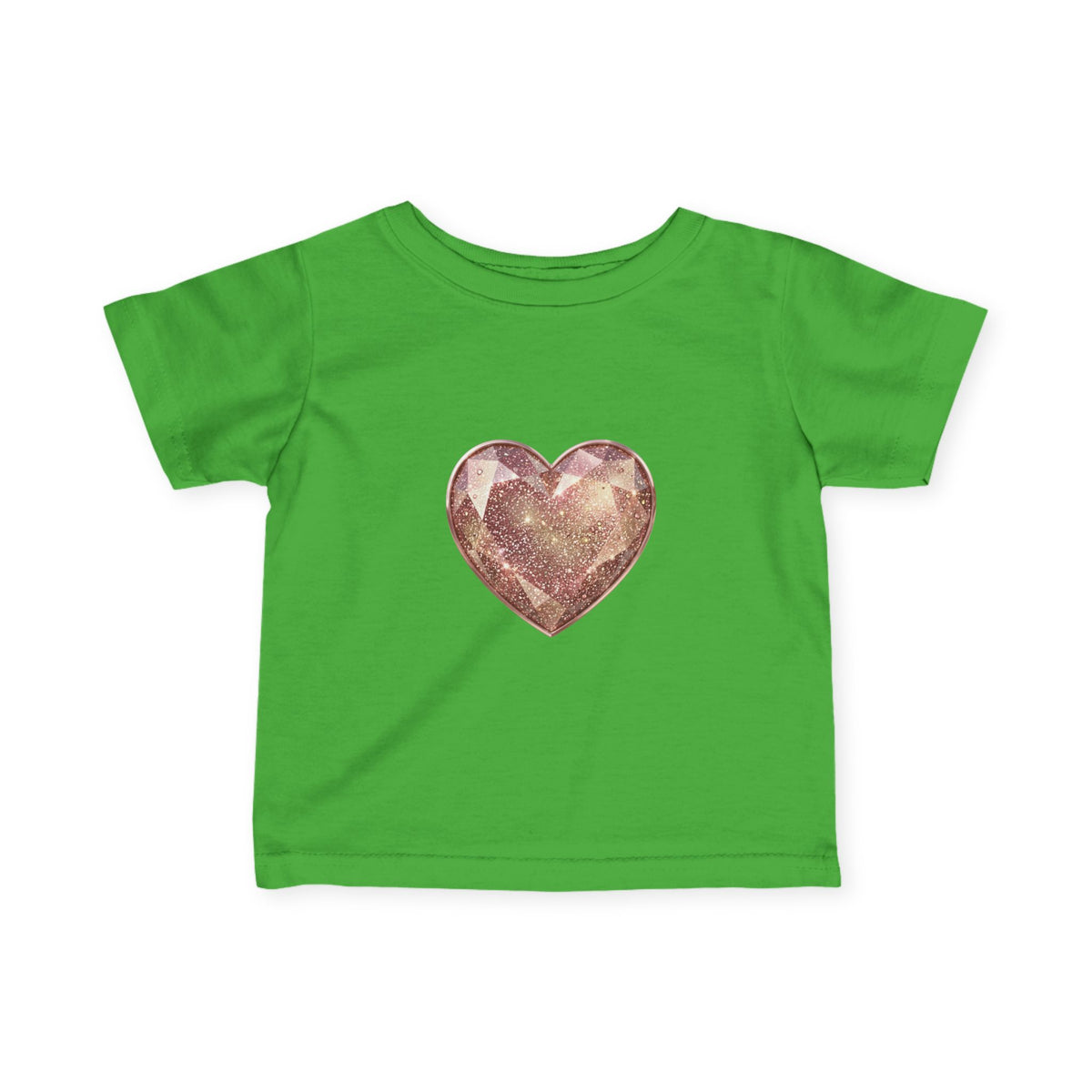 Infant Tee — Rose Gold Glitter Heart Baby T‑Shirt
