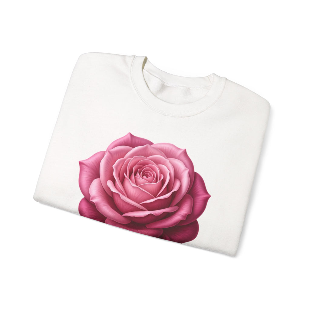 Rose Graphic Sweatshirt — Vintage Pink Rose Floral Crewneck