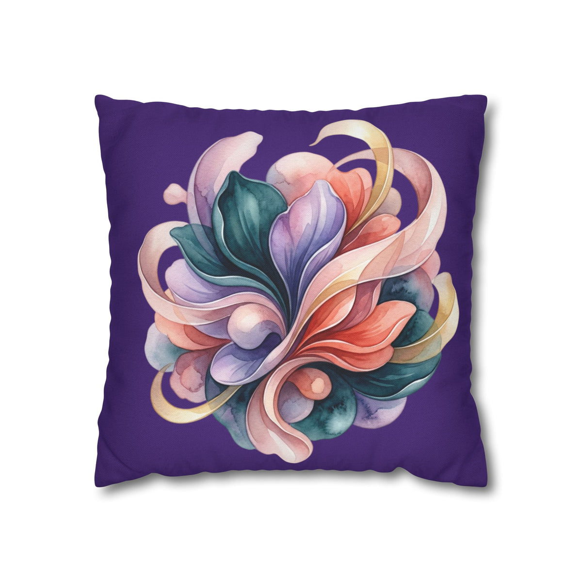 Floral Swirl Decorative Pillowcase — Abstract Blossom Accent for Living Room & Bedroom