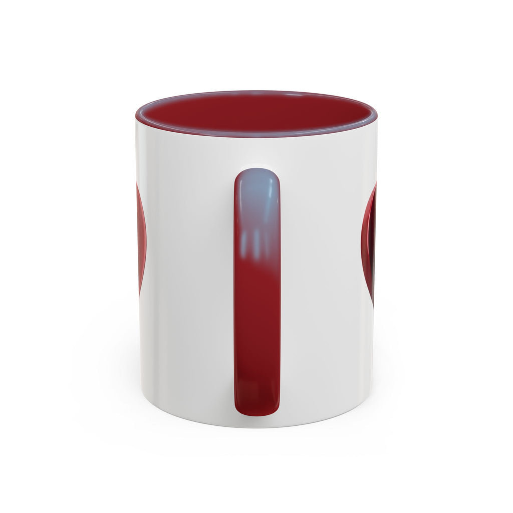 Heart Accent Coffee Mug – Red 3D Heart Design, Valentine’s Day Gift