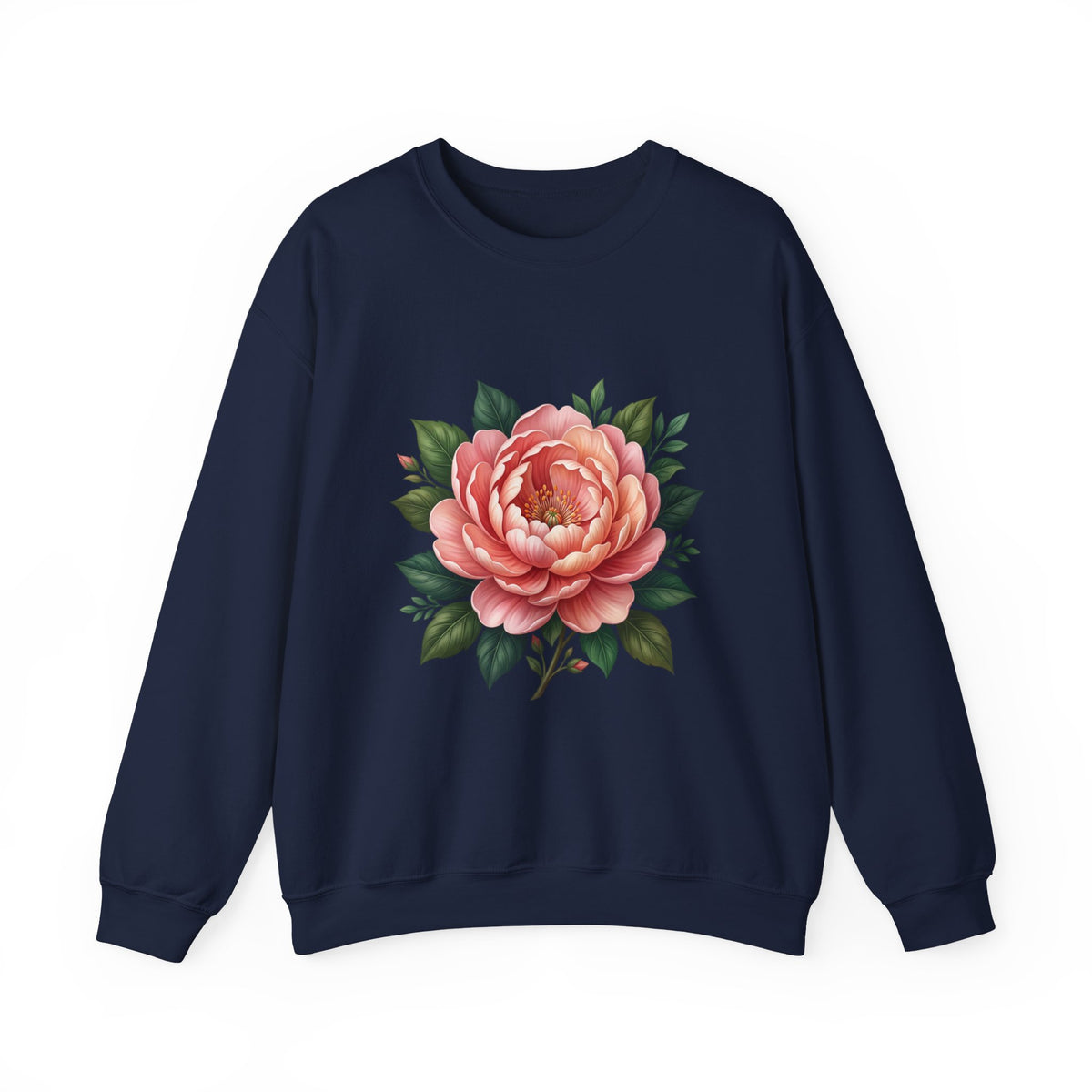 Floral Peony Crewneck Sweatshirt — Vintage Pink Flower Pullover