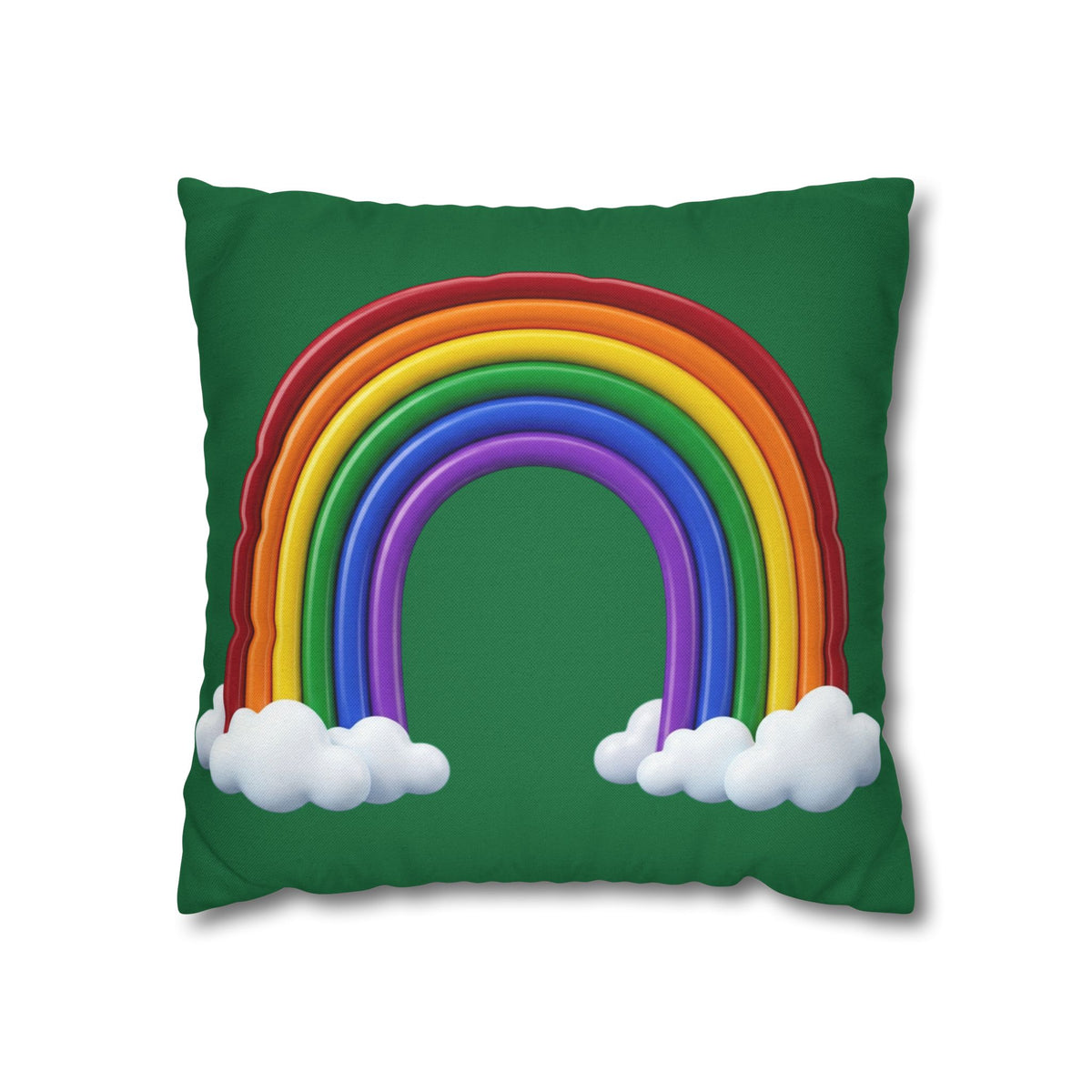 Rainbow Dark Green Spun Polyester Square Pillowcase