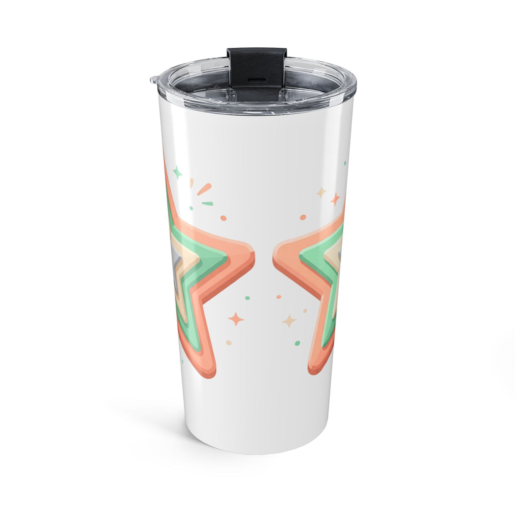 20oz Starburst Tumbler White  — Retro Pastel Star Insulated Travel Cup