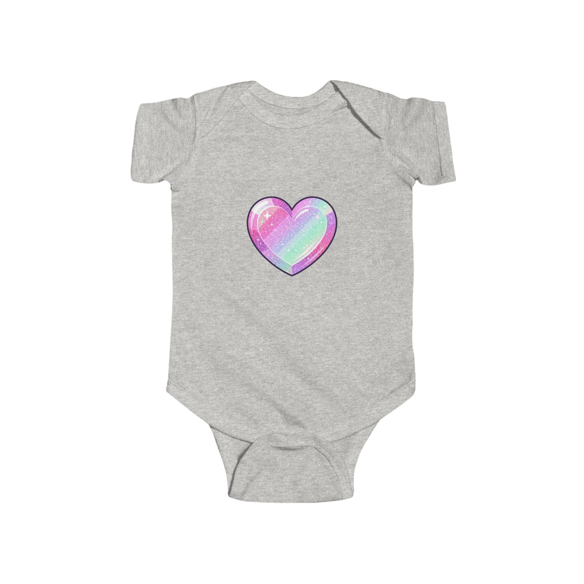 Pastel Glitter Heart Infant Bodysuit