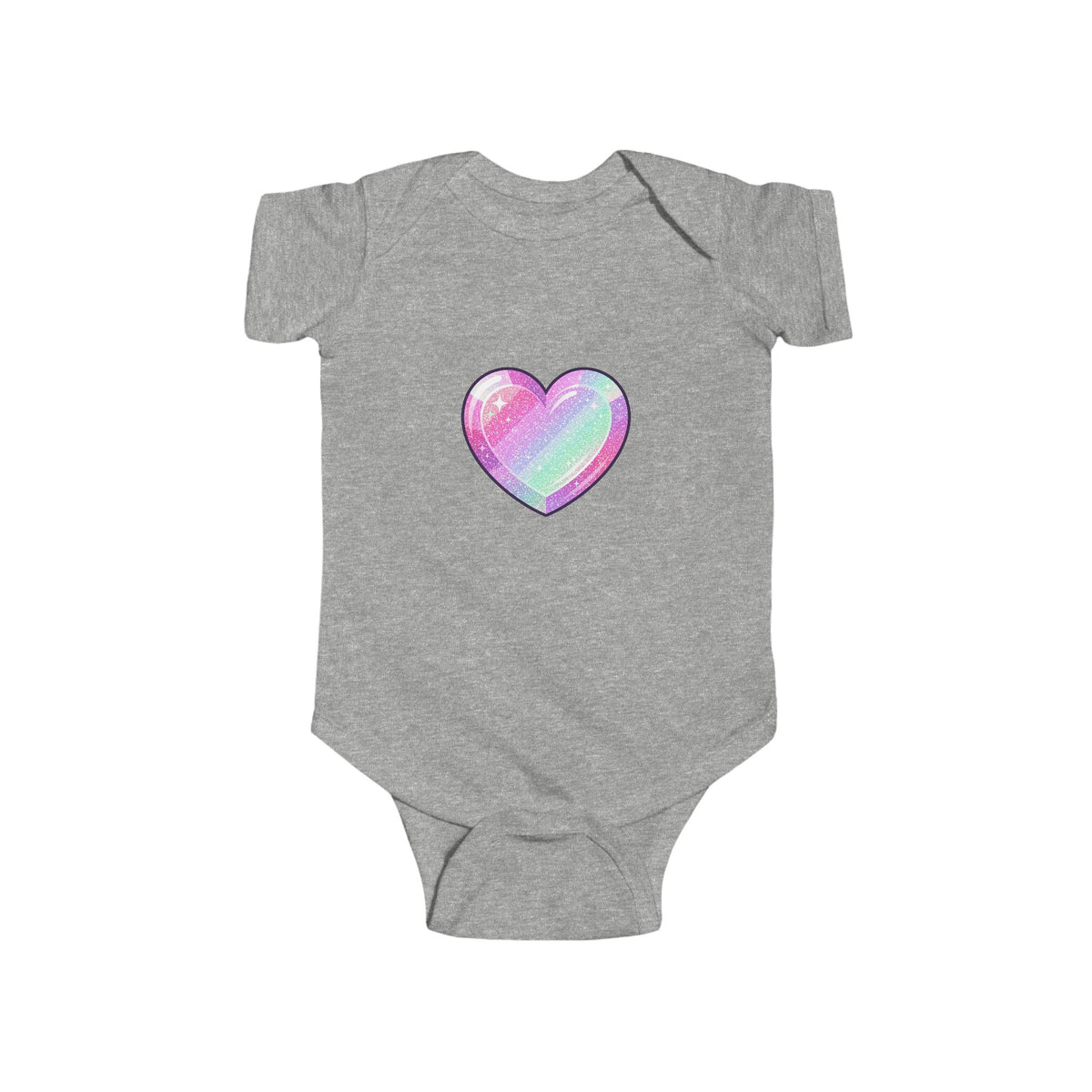 Pastel Glitter Heart Infant Bodysuit