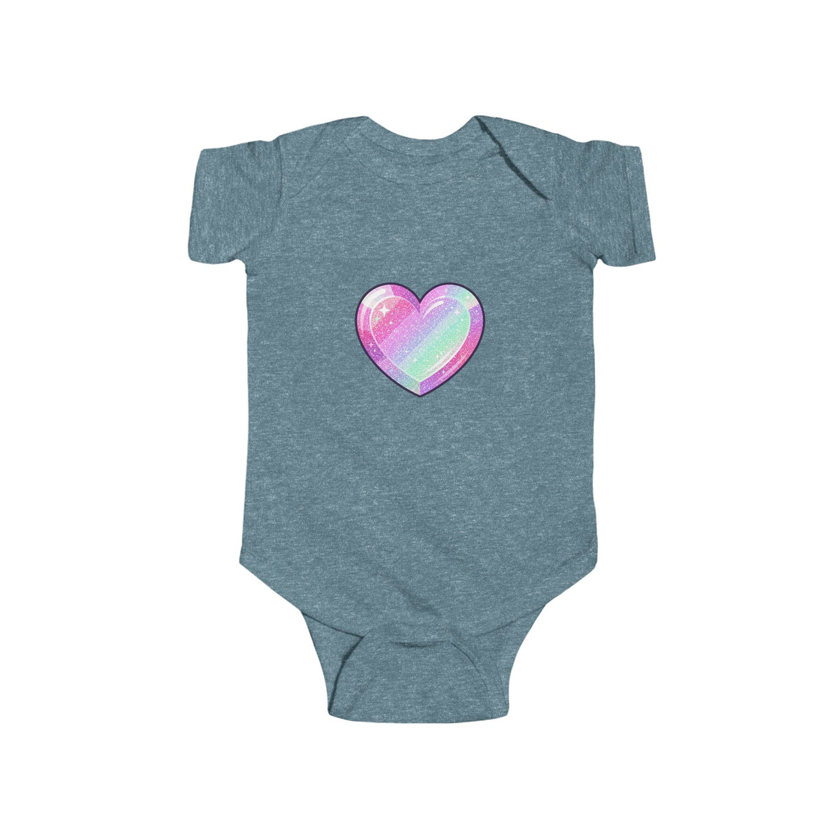 Pastel Glitter Heart Infant Bodysuit