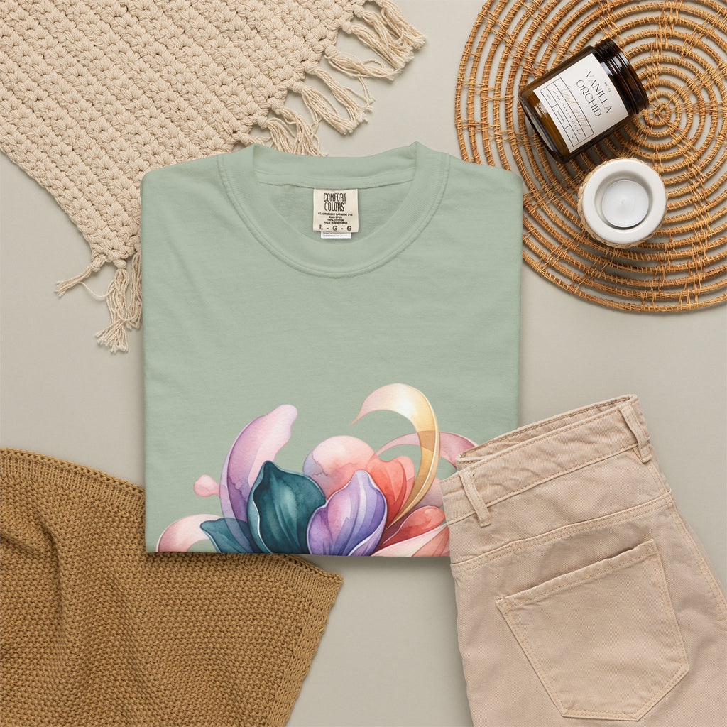 T-Shirt — Colorful Abstract Floral Swirl Graphic Tee