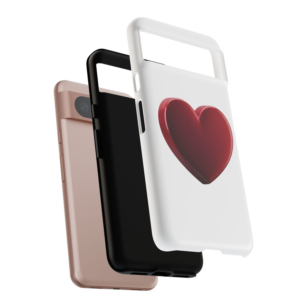 Heart Tough Phone Case - Red 3D Heart Protective Phone Case