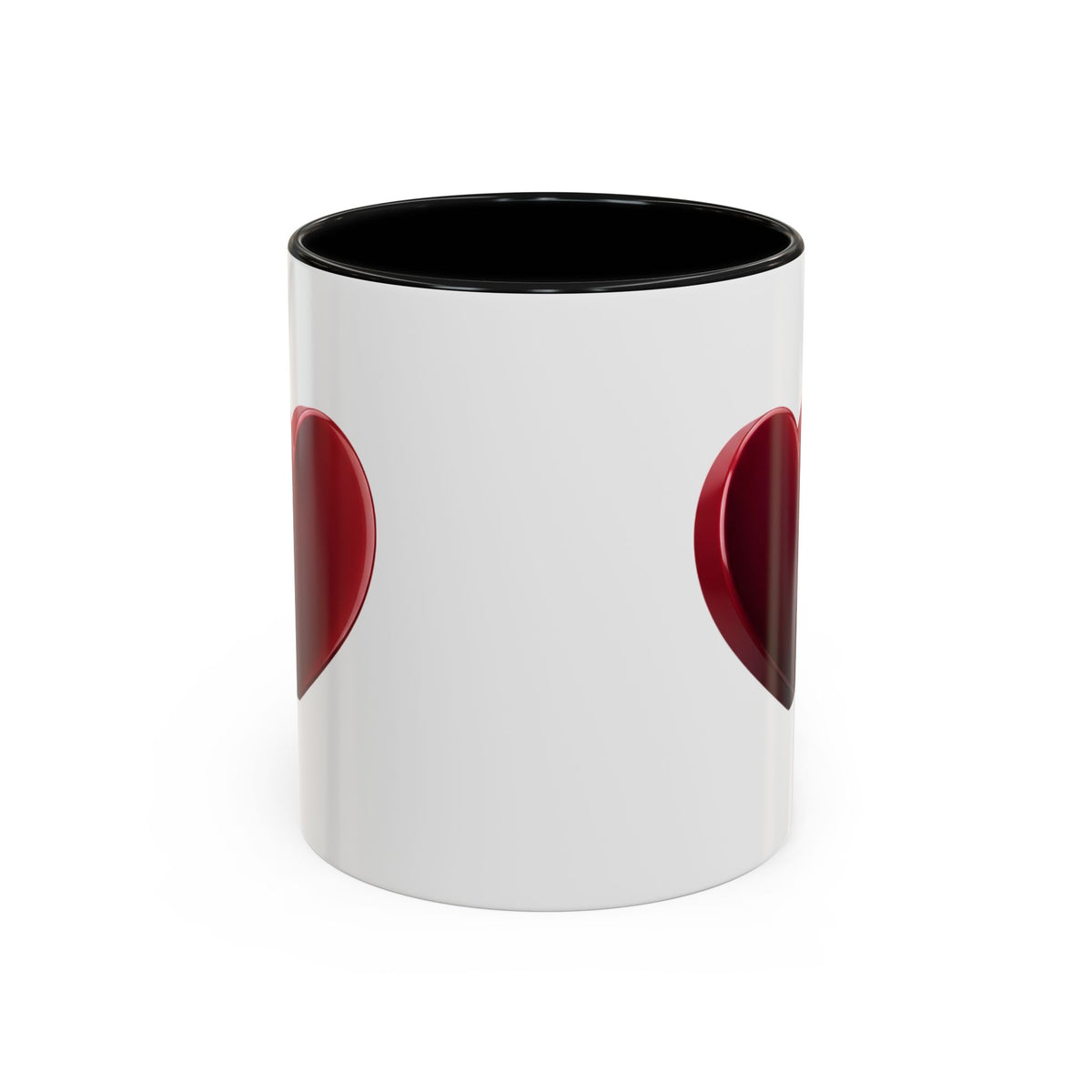 Heart Accent Coffee Mug – Red 3D Heart Design, Valentine’s Day Gift