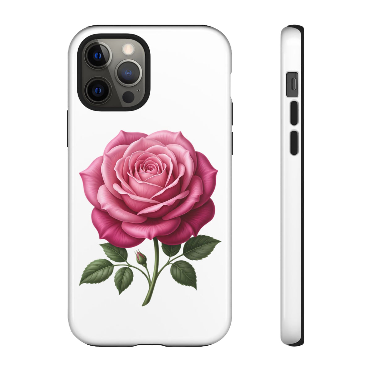 Pink Rose Tough Phone Case — Floral Protective iPhone Cover