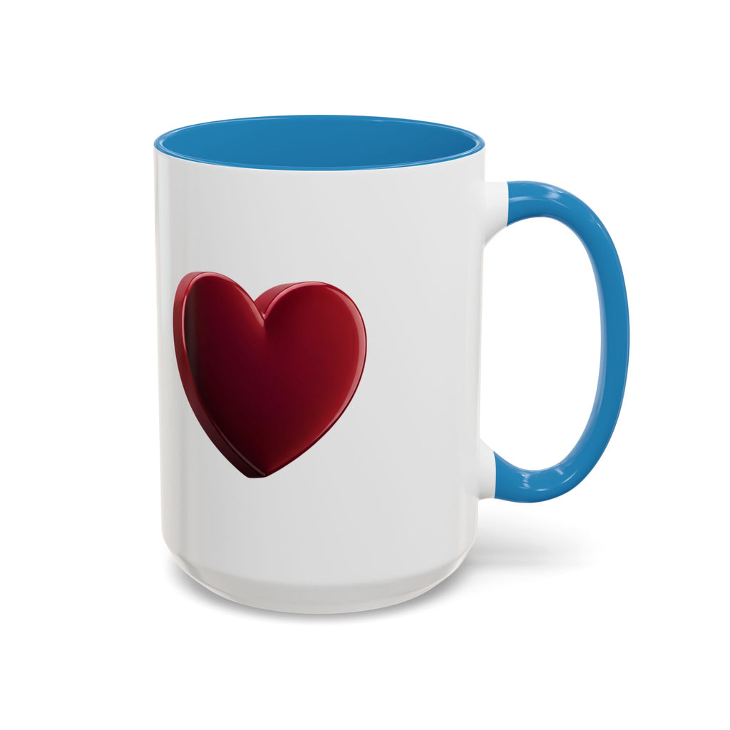 Heart Accent Coffee Mug – Red 3D Heart Design, Valentine’s Day Gift