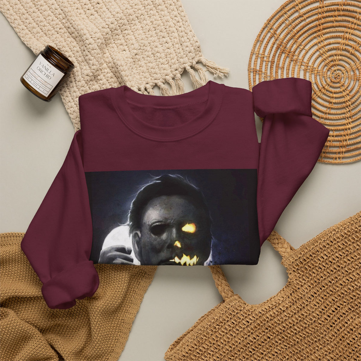 Halloween Michael Myers Mask Crewneck Sweatshirt