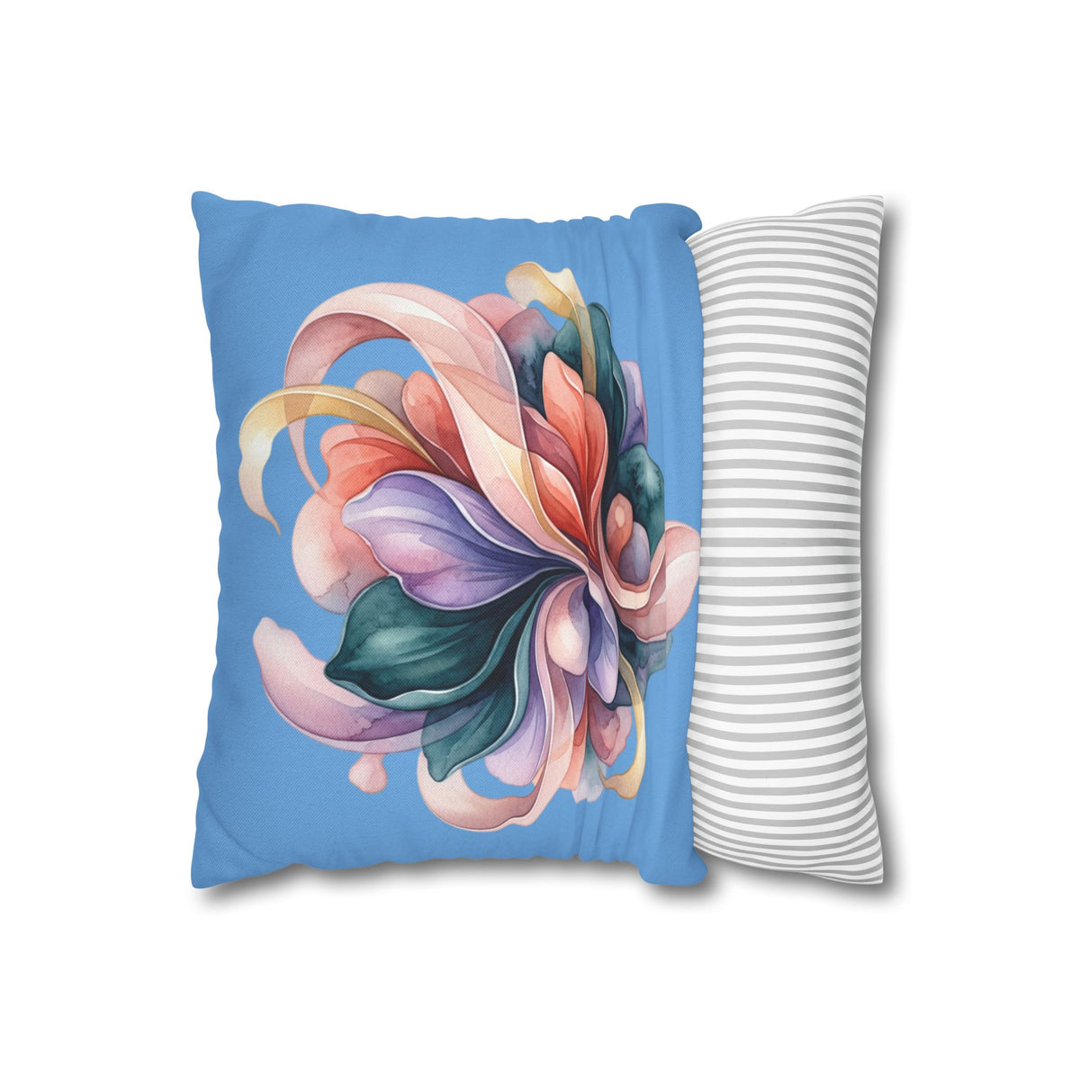 Floral Swirl Pillowcase — Colorful Abstract Blossom Throw Pillow