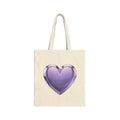 Purple Glass Heart Canvas Tote Bag – Cute Romantic Reusable Shopper