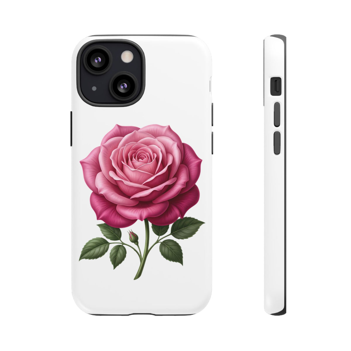Pink Rose Tough Phone Case — Floral Protective iPhone Cover