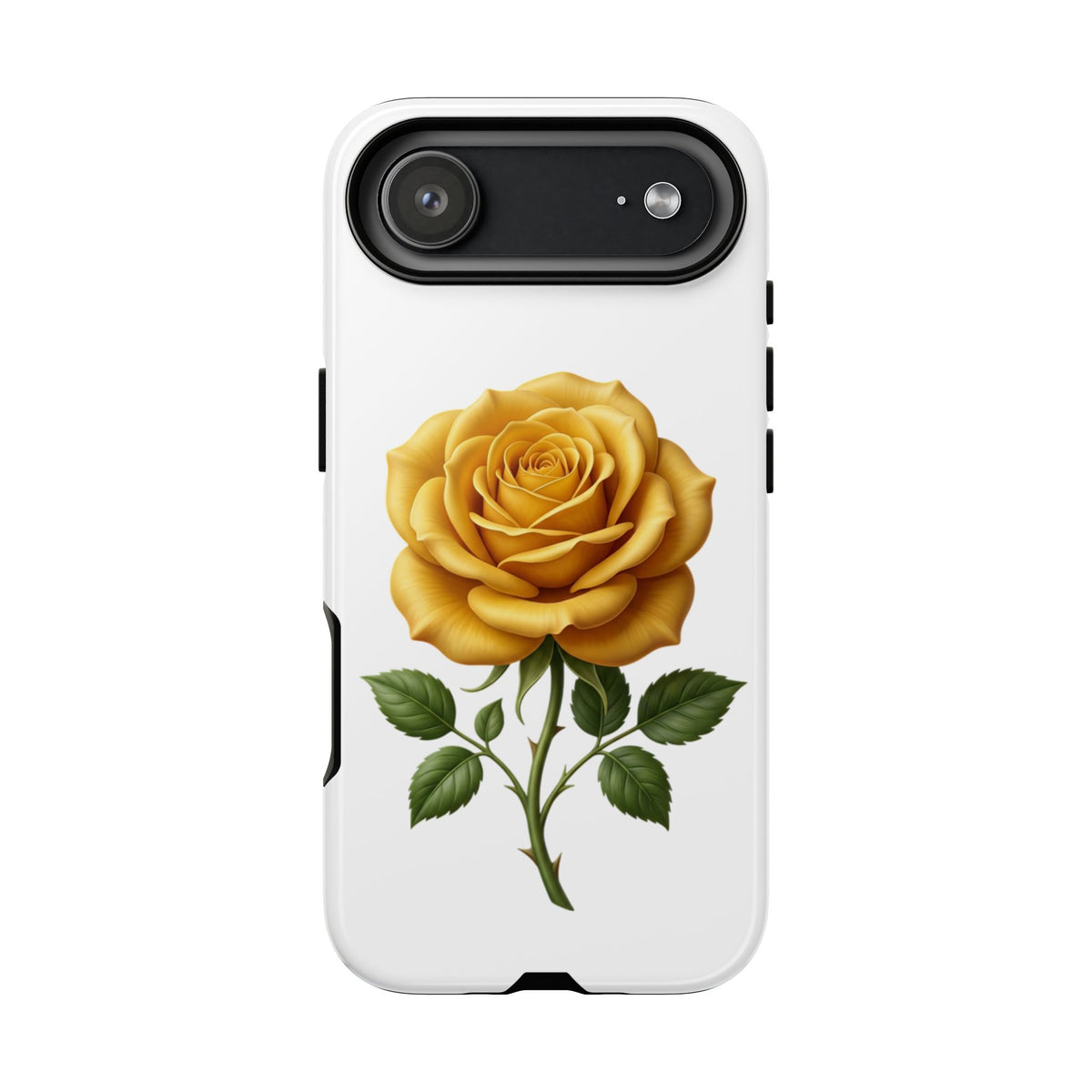 Yellow Rose Phone Case — Vintage Floral Tough Protective Cover