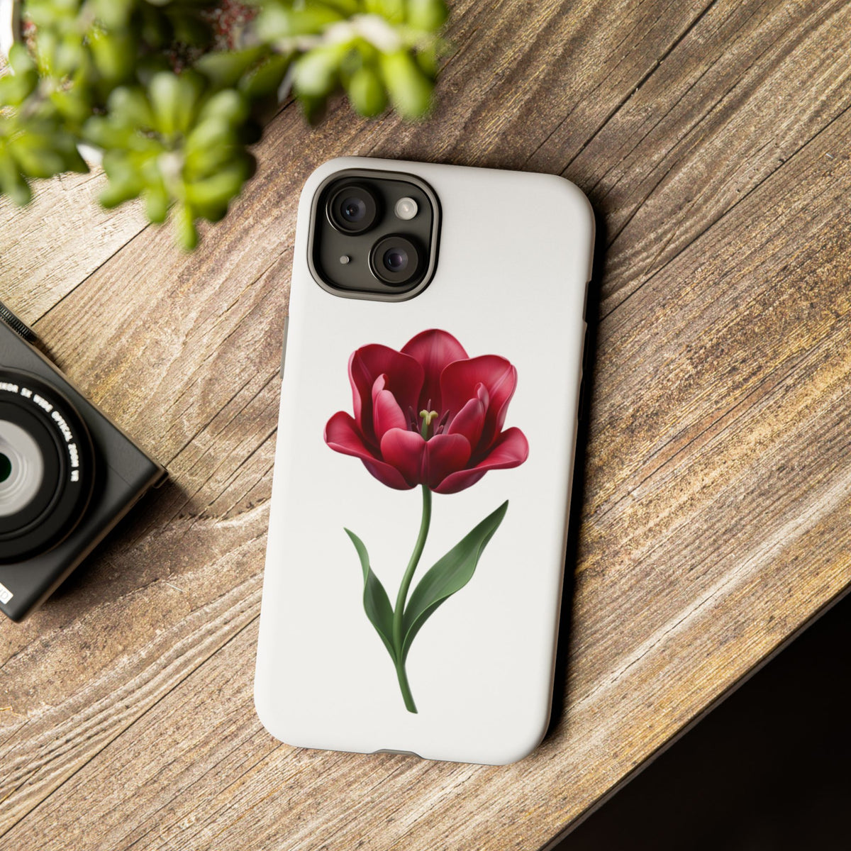Tulip Floral Tough Phone Case – Protective Blossom iPhone Cover