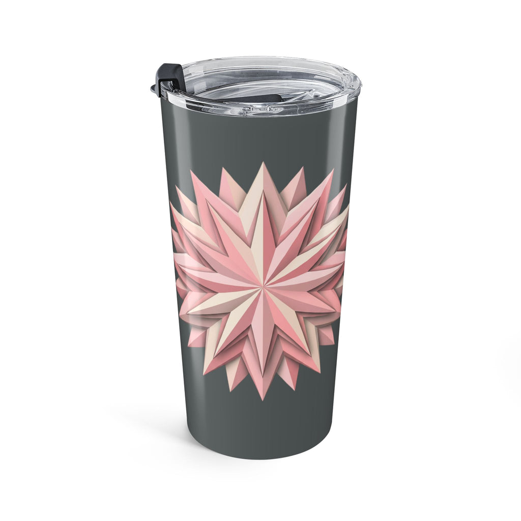 20oz Floral Star Tumbler — Pink Geometric Flower Travel Cup