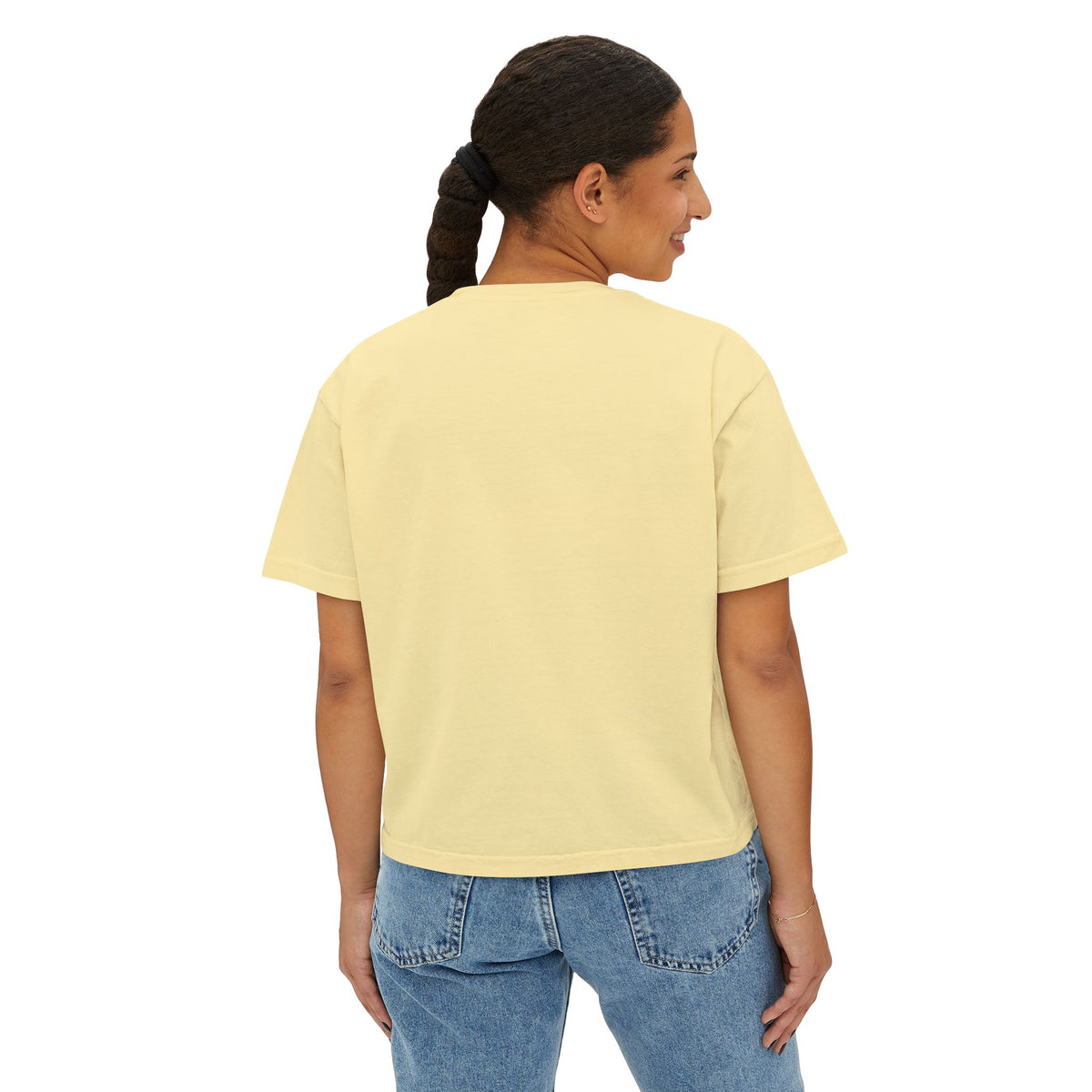 Starburst Floral Boxy Tee — Women's Boho Graphic Crop T-Shirt