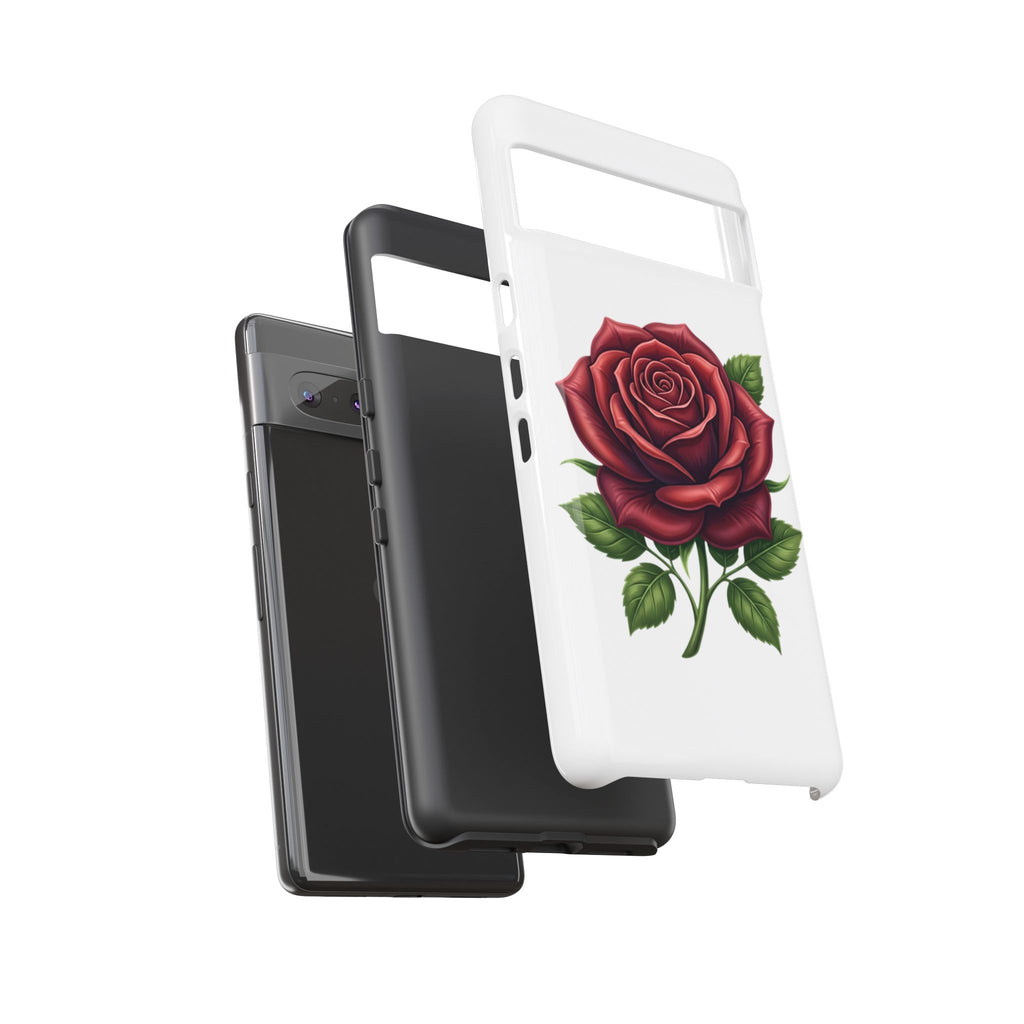 Rose Phone Case — Vintage Red Rose Floral Protective Cover