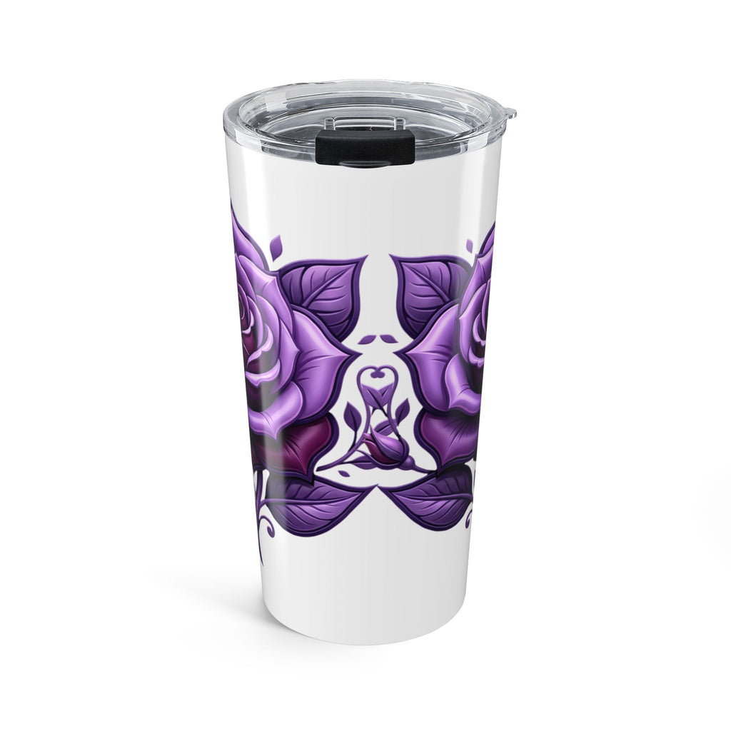 20oz Purple Rose Skull Tumbler – Gothic Floral Insulated Travel Cup