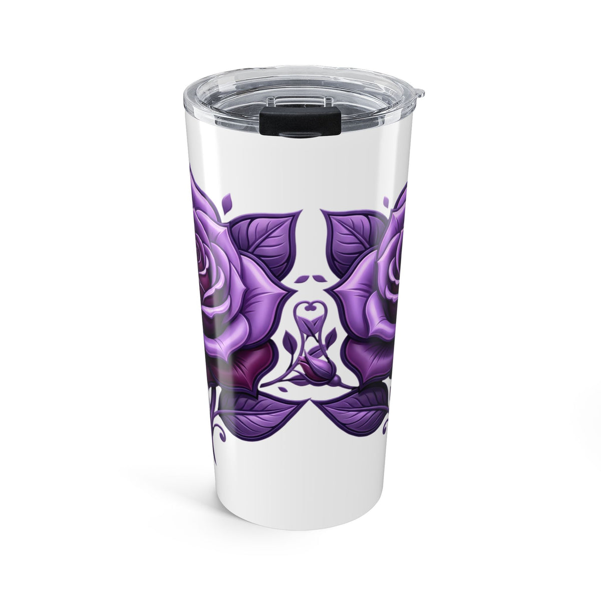 20oz Purple Rose Skull Tumbler – Gothic Floral Insulated Travel Cup