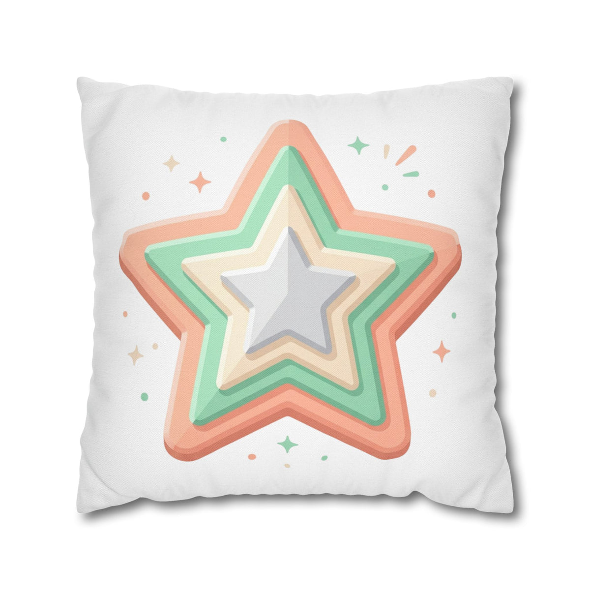 Star Shape Spun Polyester Square Pillowcase