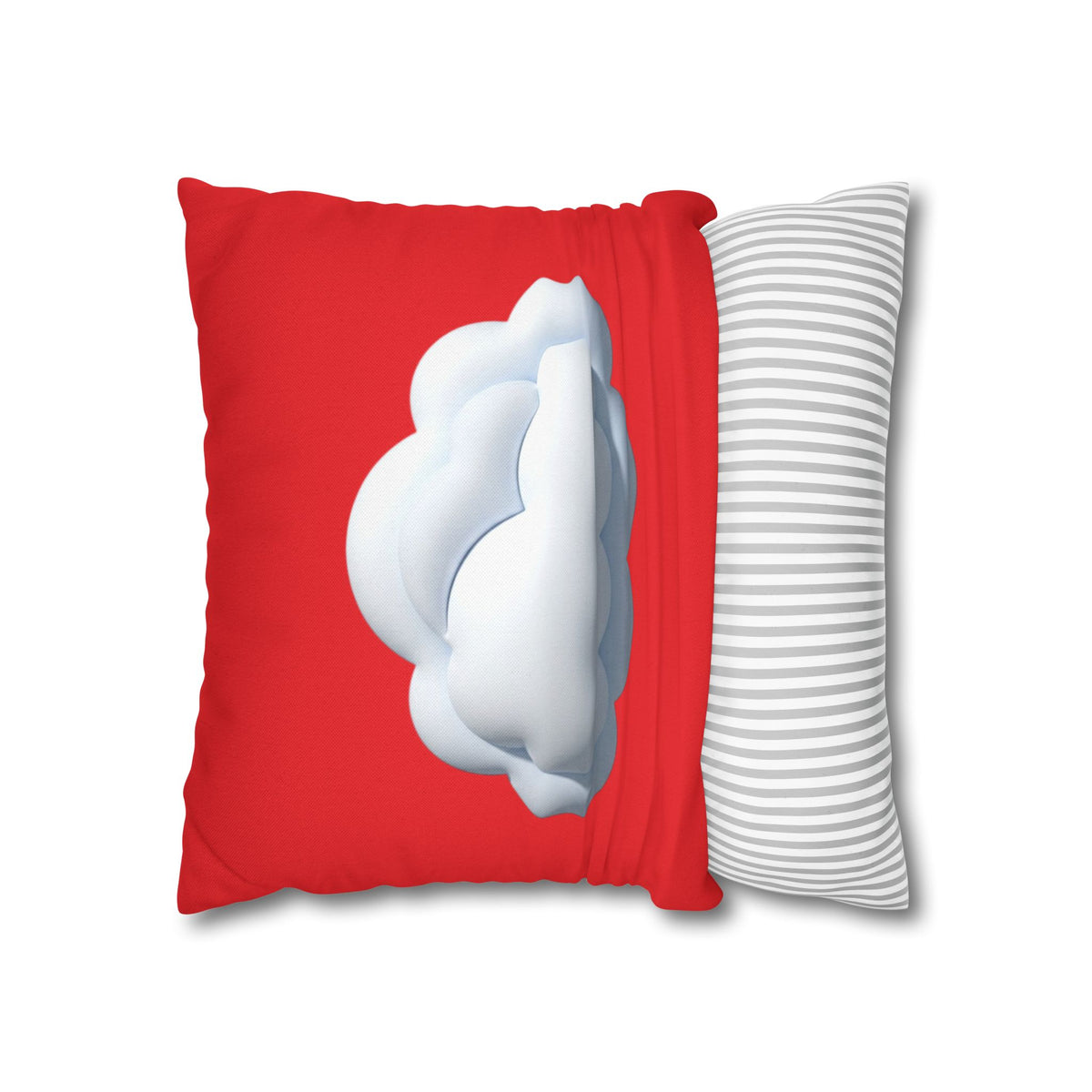 Cloud Graphic Red Pillowcase — Red Cute Cloud Decor