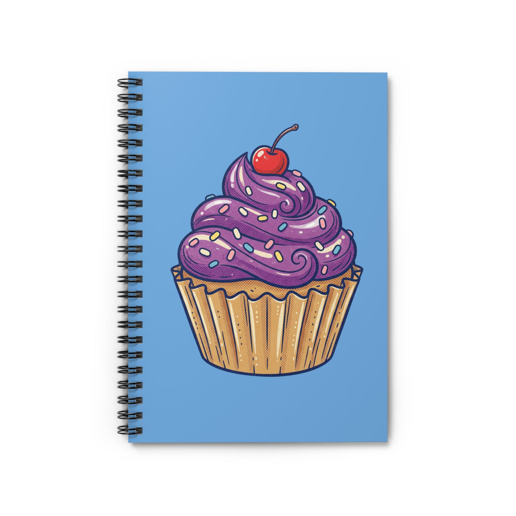 Cupcake Spiral Notebook — Cute Purple Frosting Journal for Baking Lovers