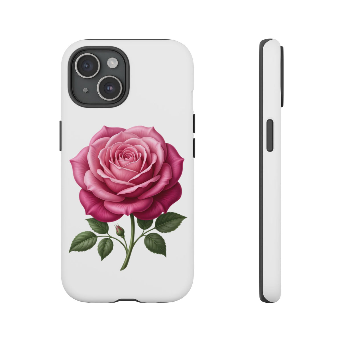 Pink Rose Tough Phone Case — Floral Protective iPhone Cover
