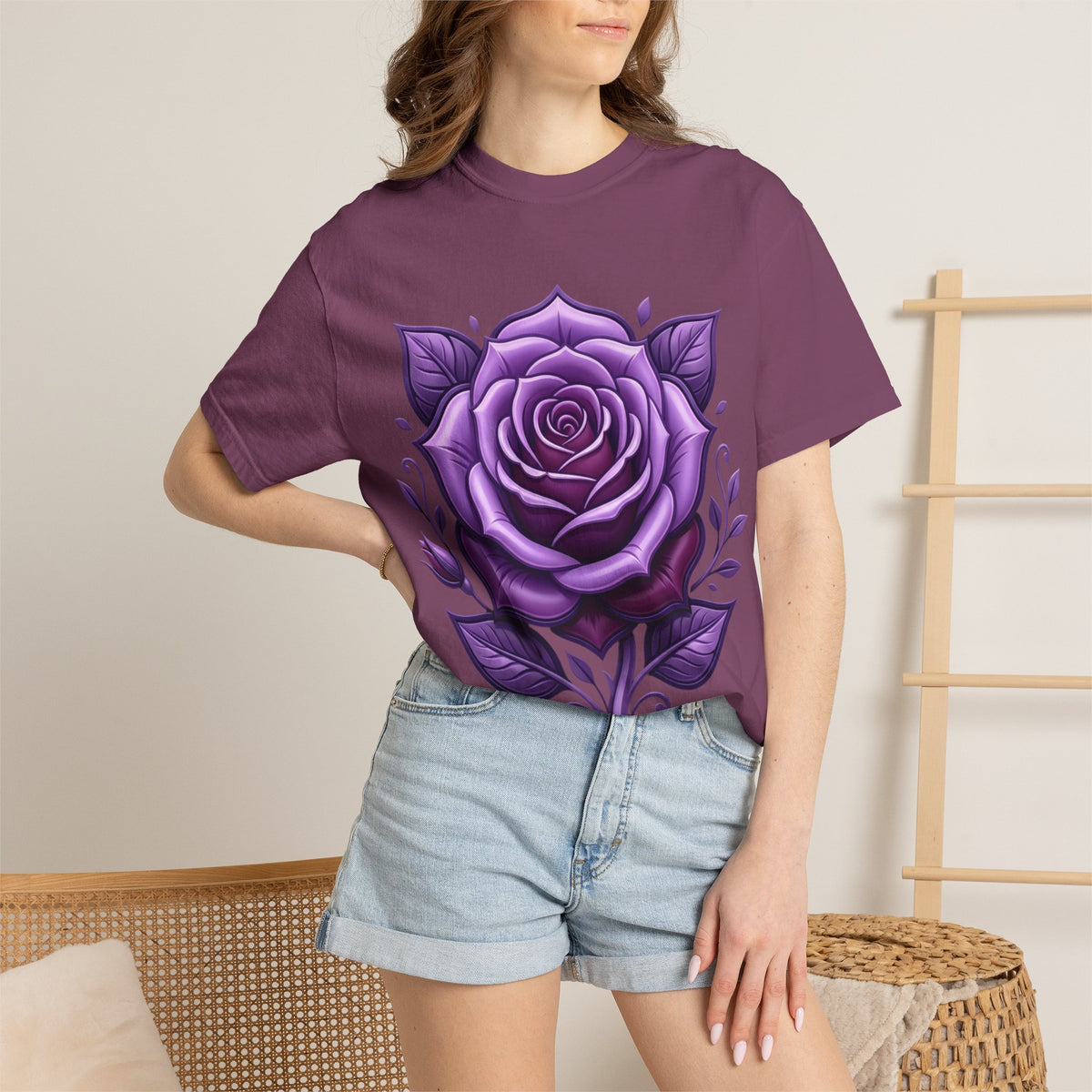 Purple Rose Graphic T-Shirt
