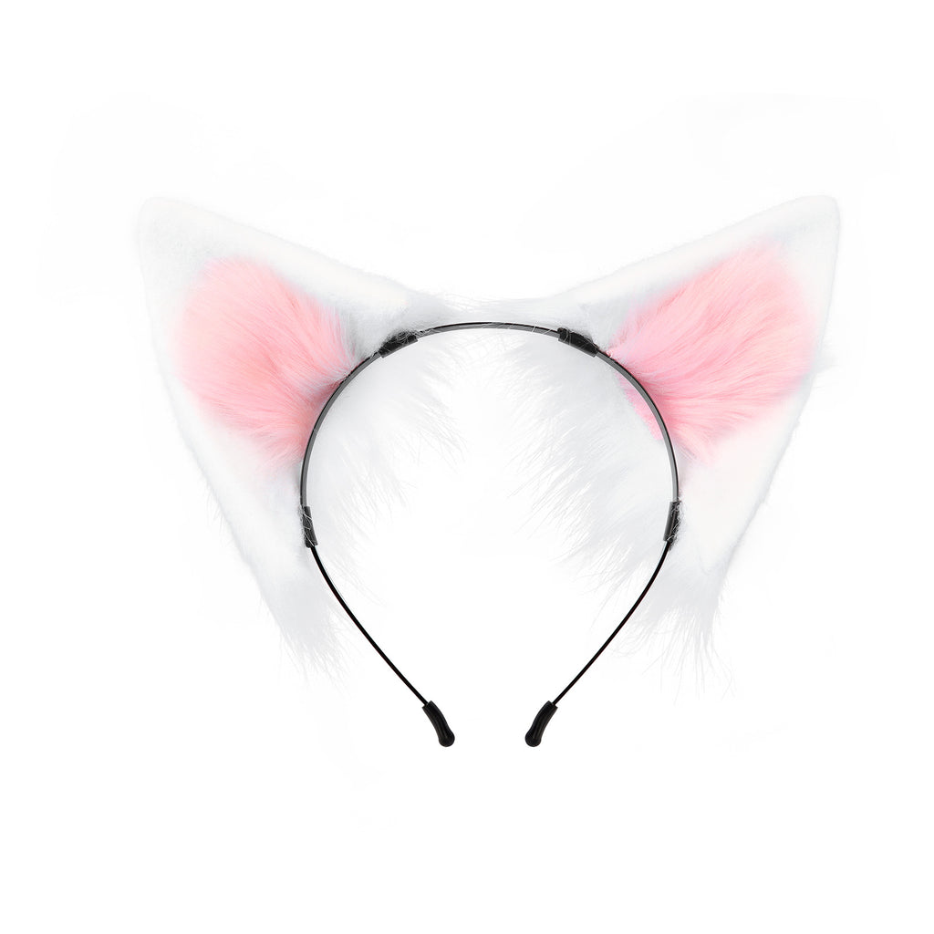 Animal Ears Headband Cosplay Fox Ears Hairband Handmade Plush Anime Convention Animal Ears Fox Ear Accessories