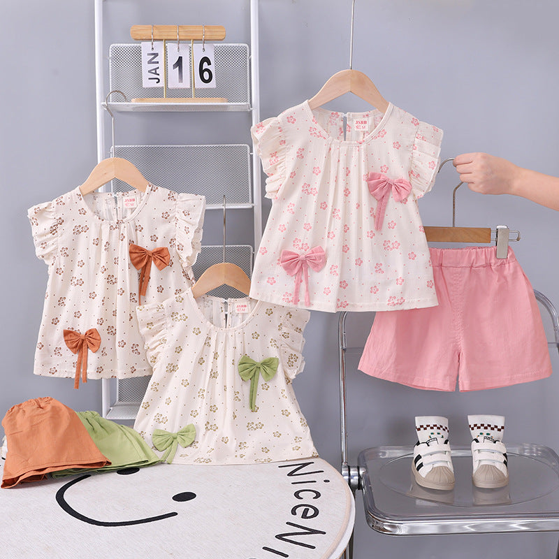 Two piece set of summer casual short sleeved clothes
