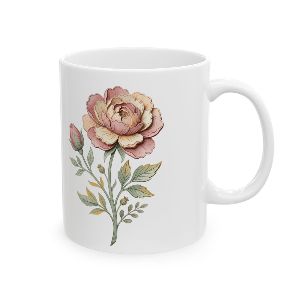 Floral Vintage Rose Ceramic Mug — 11oz & 15oz
