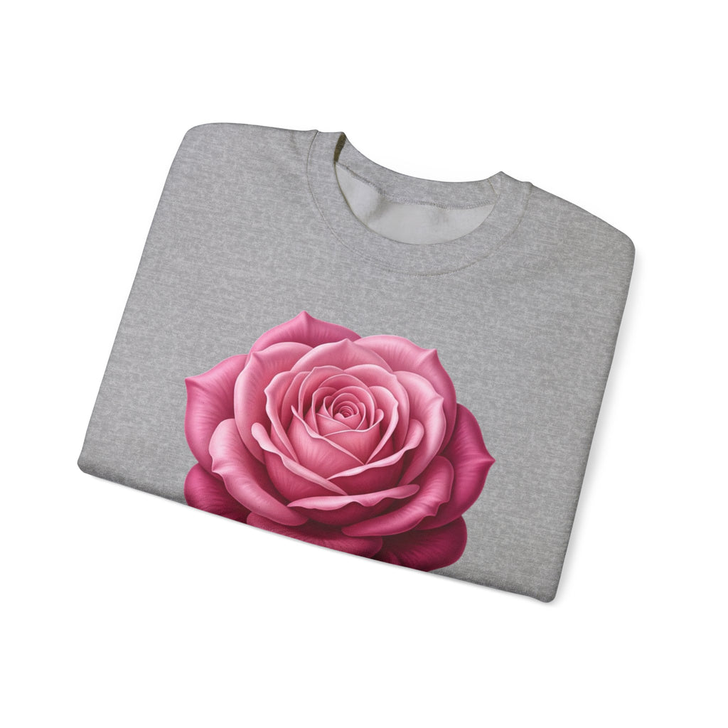 Rose Graphic Sweatshirt — Vintage Pink Rose Floral Crewneck