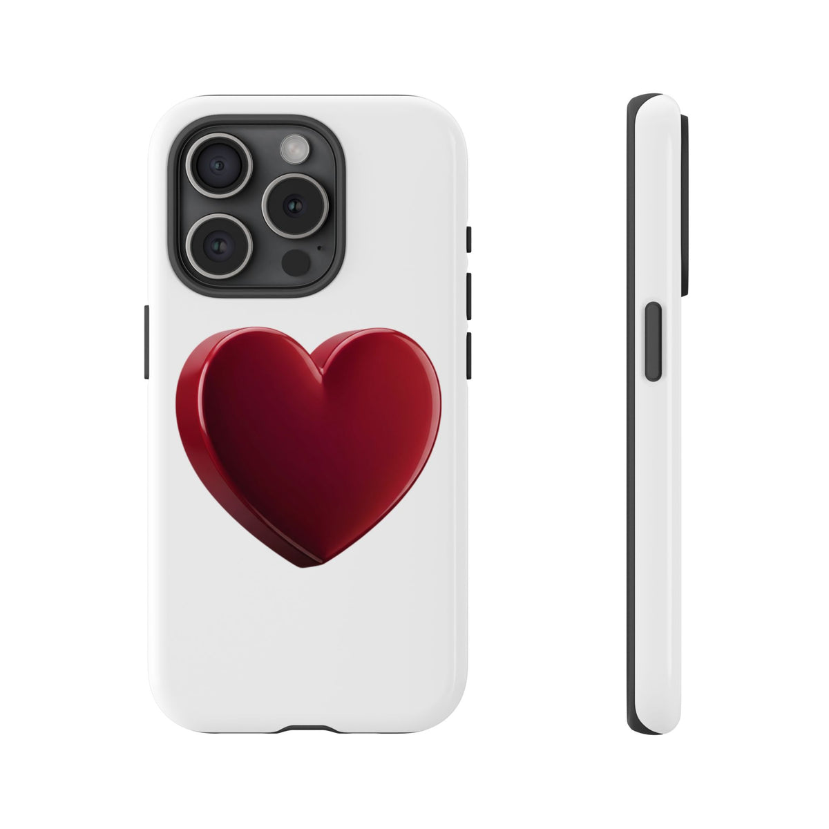 Heart Tough Phone Case - Red 3D Heart Protective Phone Case